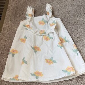 Nicole Miller Floral Embroidered White Dress